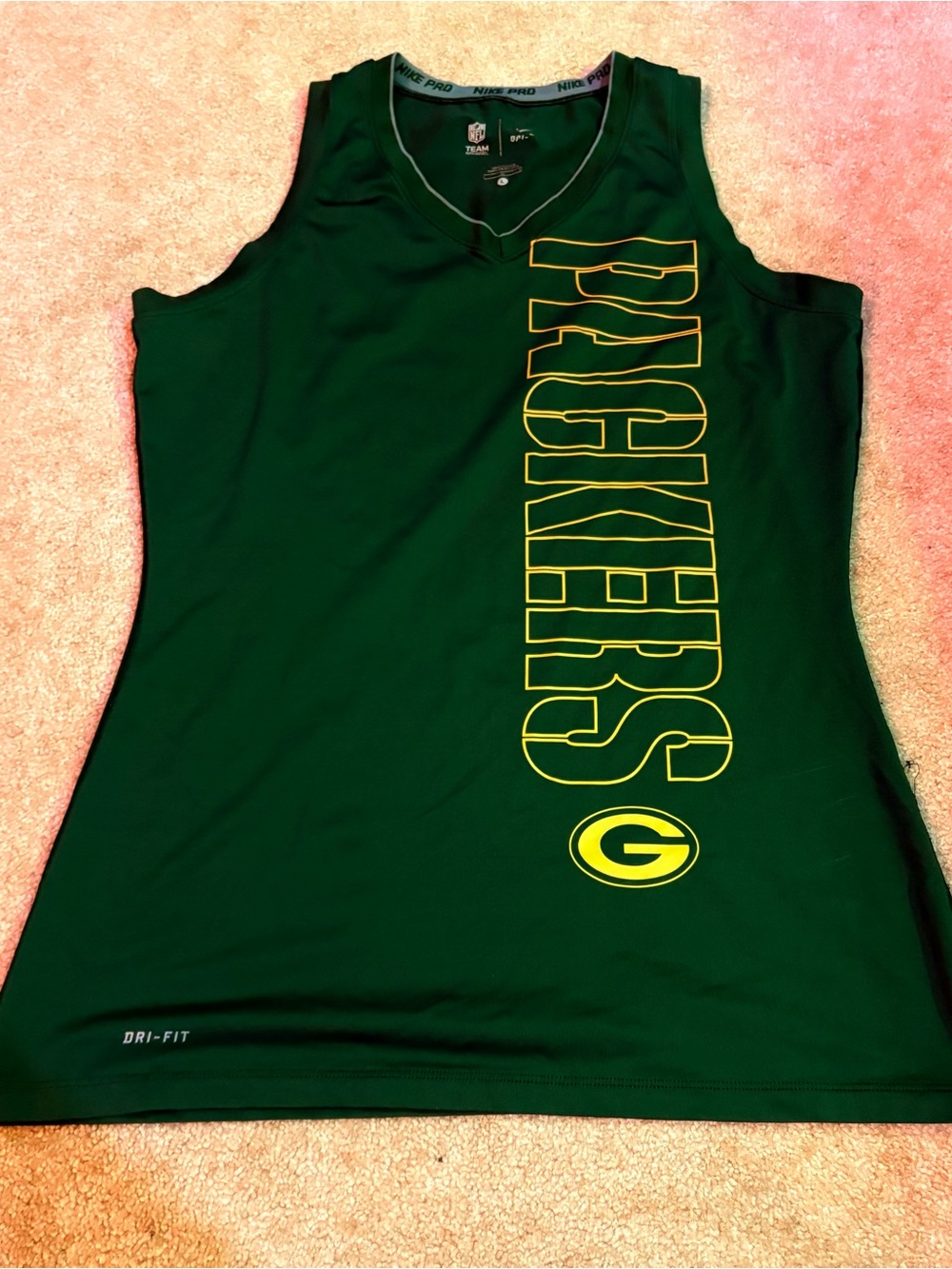 Nike Green & Yellow Packers Dri-FIT Tank Top